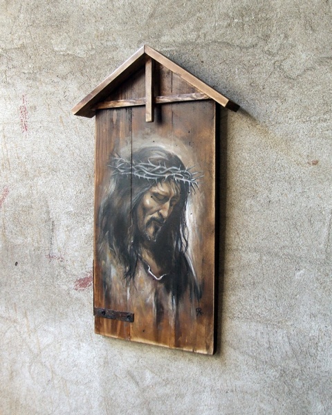Obraz malowany na starych deskach - Chrystus Obraz malowany na starych deskach - Chrystus