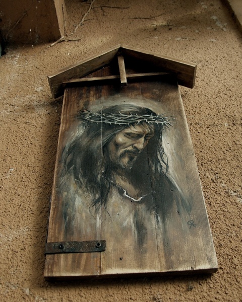 Obraz malowany na starych deskach - Chrystus Obraz malowany na starych deskach - Chrystus