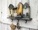 Drewniany wieszak na klucze - Cztery Kamienice