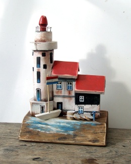 Latarnia Morska w Marken - dekoracja z drewna