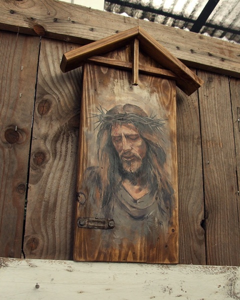 Obraz Chrystus - malowany na starych deskach Obraz Chrystus - malowany na starych deskach