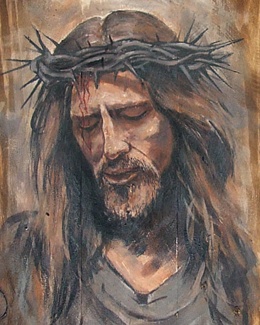 Obraz Chrystus - malowany na starych deskach
