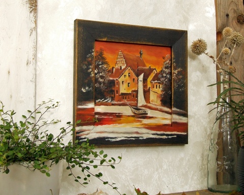 Obrazek w drewnianej ramce - Bydgoszcz Wenecja Obrazek w drewnianej ramce - Bydgoszcz Wenecja