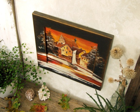 Obrazek w drewnianej ramce - Bydgoszcz Wenecja Obrazek w drewnianej ramce - Bydgoszcz Wenecja