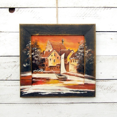 Obrazek w drewnianej ramce - Bydgoszcz Wenecja Obrazek w drewnianej ramce - Bydgoszcz Wenecja