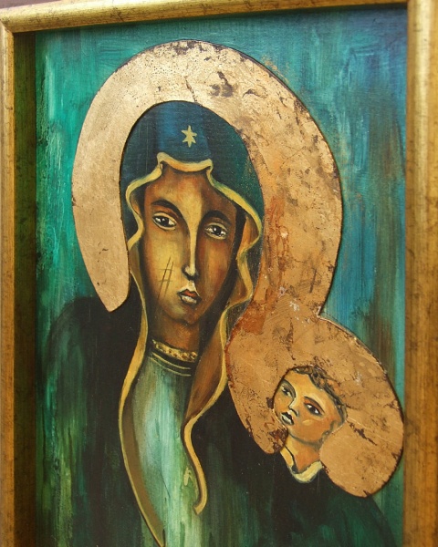 Madonna - obraz olejny w drewniane ramie