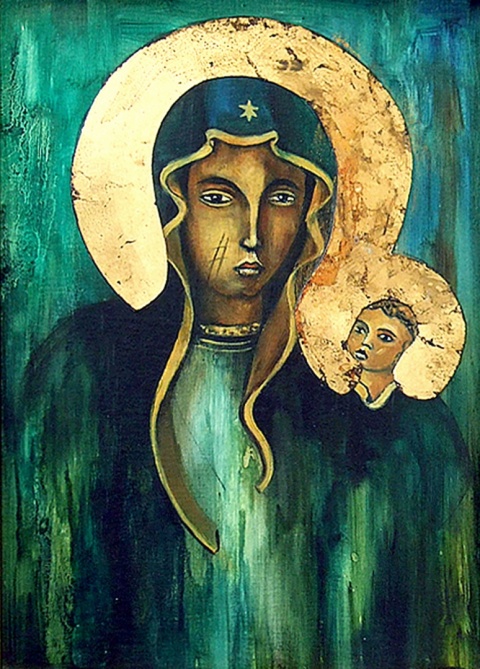 Madonna - obraz olejny w drewniane ramie