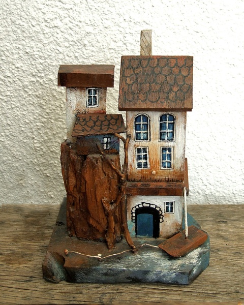 Drewniany domek, dekoracja - Stary Pensjonat