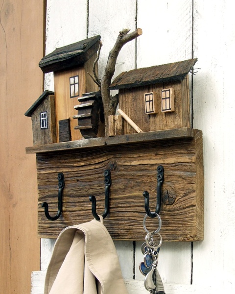 Drewniany wieszaczek na klucze - Stare Siedlisko