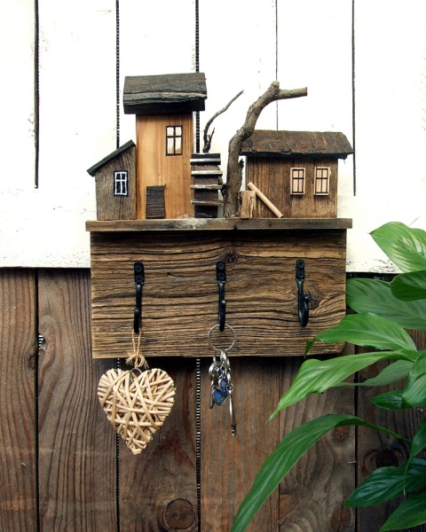 Drewniany wieszaczek na klucze - Stare Siedlisko