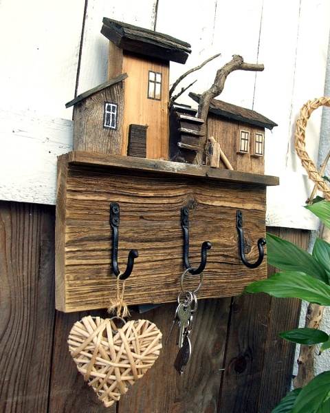 Drewniany wieszaczek na klucze - Stare Siedlisko