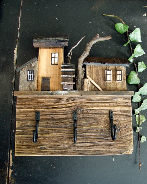 Drewniany wieszaczek na klucze - Stare Siedlisko