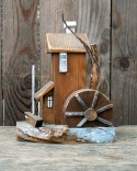 Dekoracja ze starego drewna - Młyn nad strugą