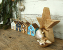 4 zawieszki - domki do świątecznej dekoracji