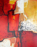 Abstrakcja czerwona - obraz olejny