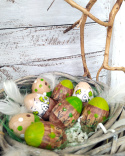 Drewniane pisanki - zestaw 8 jajek - zielone