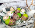 Drewniane pisanki - zestaw 8 jajek - zielone