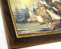 Stary Port nad Motławą, Gdańsk - obraz olejny w drewnianej ramie