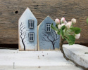 Leśne domki - 2 domki dekoracyjne z drewna