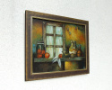 W starym domu - obraz olejny w drewnianej ramie