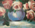 Obraz olejny w drewnianej ramie - Róże