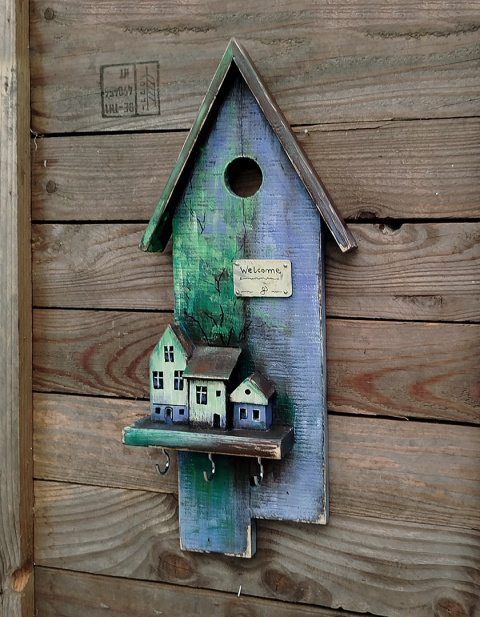 Drewniany wieszaczek na klucze - Leśny Zakątek