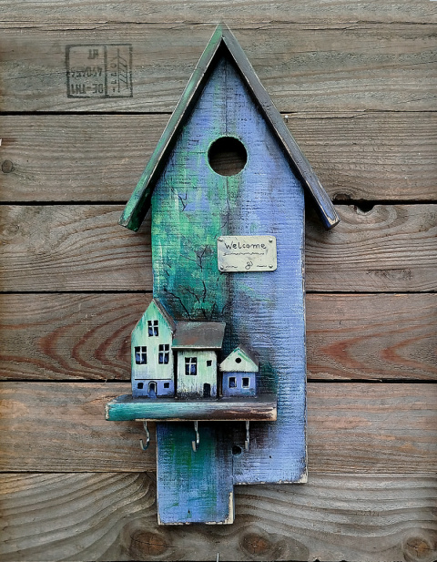 Drewniany wieszaczek na klucze - Leśny Zakątek