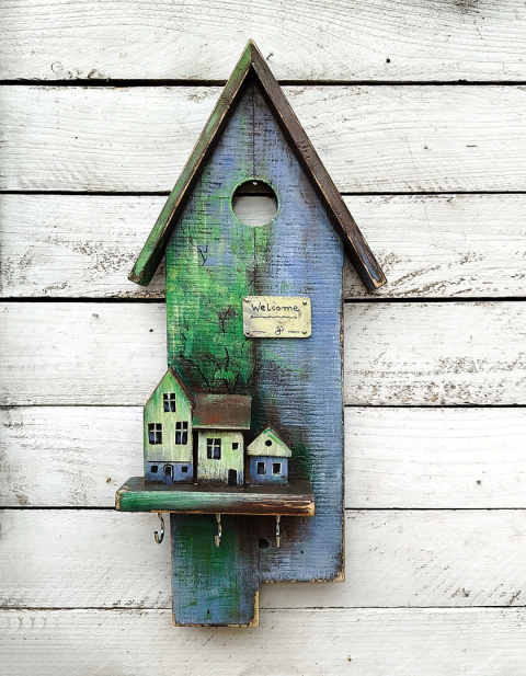 Drewniany wieszaczek na klucze - Leśny Zakątek