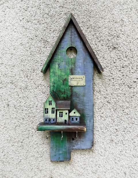 Drewniany wieszaczek na klucze - Leśny Zakątek