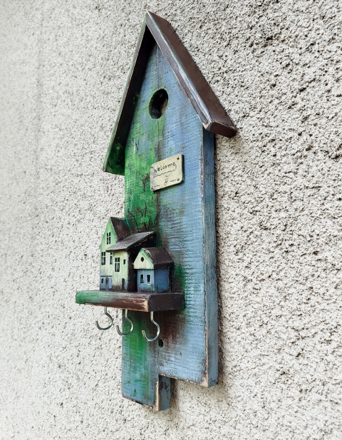 Drewniany wieszaczek na klucze - Leśny Zakątek