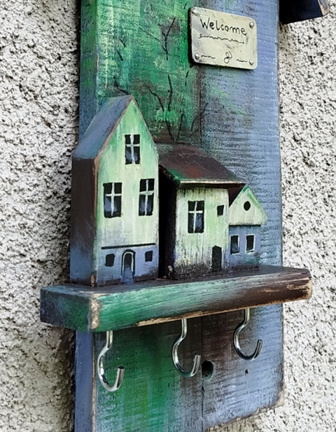 Drewniany wieszaczek na klucze - Leśny Zakątek