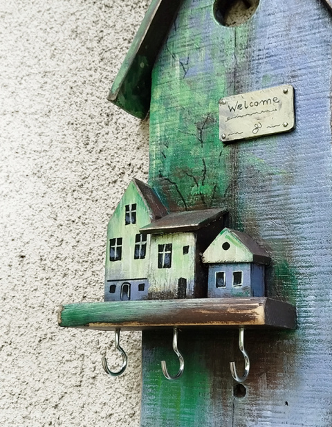 Drewniany wieszaczek na klucze - Leśny Zakątek